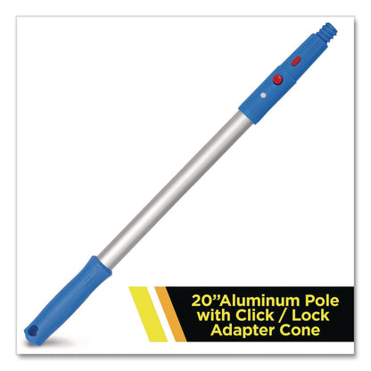 Gritt Commercial 20" Aluminum Pole with Click/Lock Adapter Cone, Blue/Silver (GCEGRI107)