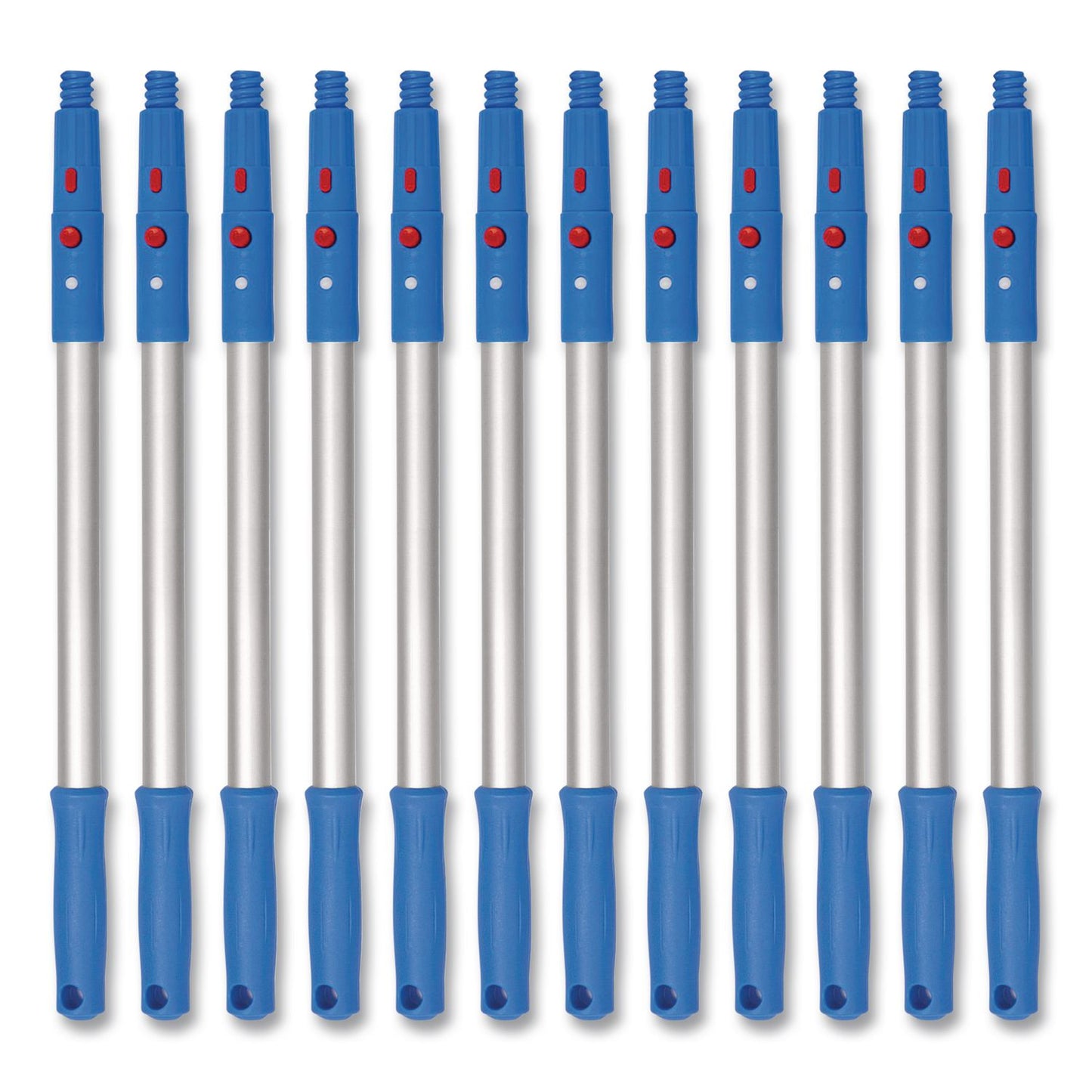 Gritt Commercial 20" Aluminum Pole with Click/Lock Adapter Cone, Blue/Silver, 12/Pack (GCEGRI10712PK)