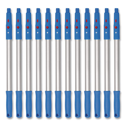Gritt Commercial 20" Aluminum Pole with Click/Lock Adapter Cone, Blue/Silver, 12/Pack (GCEGRI10712PK)