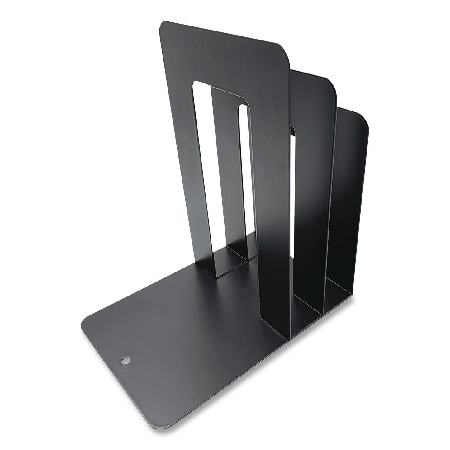 Huron Steel Bookend with Sorter, Contemporary Style, Nonskid Base, 5 x 7 x 8, Black (CTXHASZ0094)