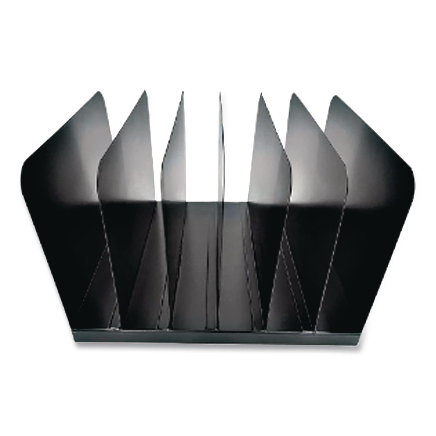 Huron Steel Vertical File Organizer, 6 Sections, Letter Size Files, 11 x 12 x 8, Black (CTXHASZ0144)