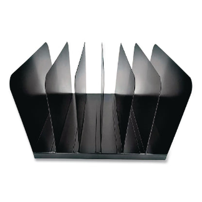 Huron Steel Vertical File Organizer, 6 Sections, Letter Size Files, 11 x 12 x 8, Black (CTXHASZ0144)