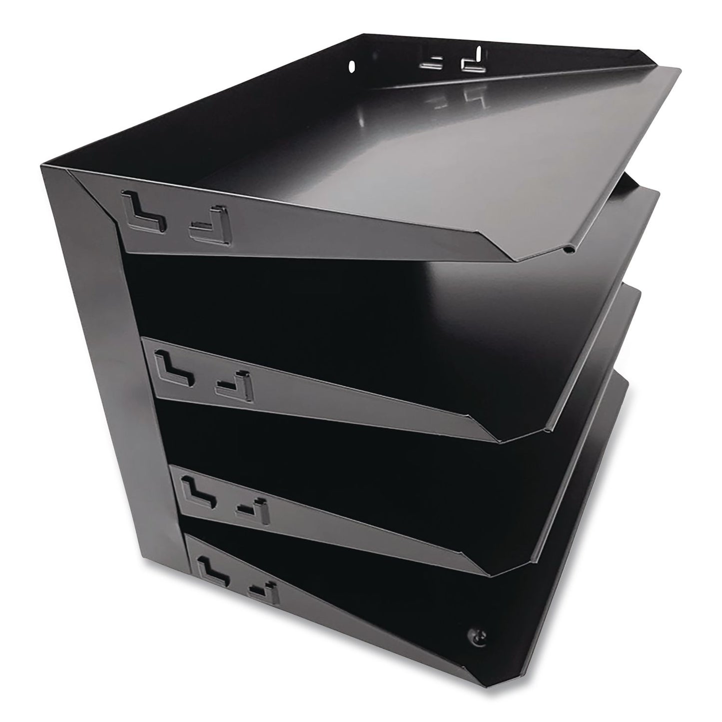 Huron Steel Horizontal File Organizer, 4 Sections, Letter Size Files, 12 x 8.66 x 9, Black (CTXHASZ0152)