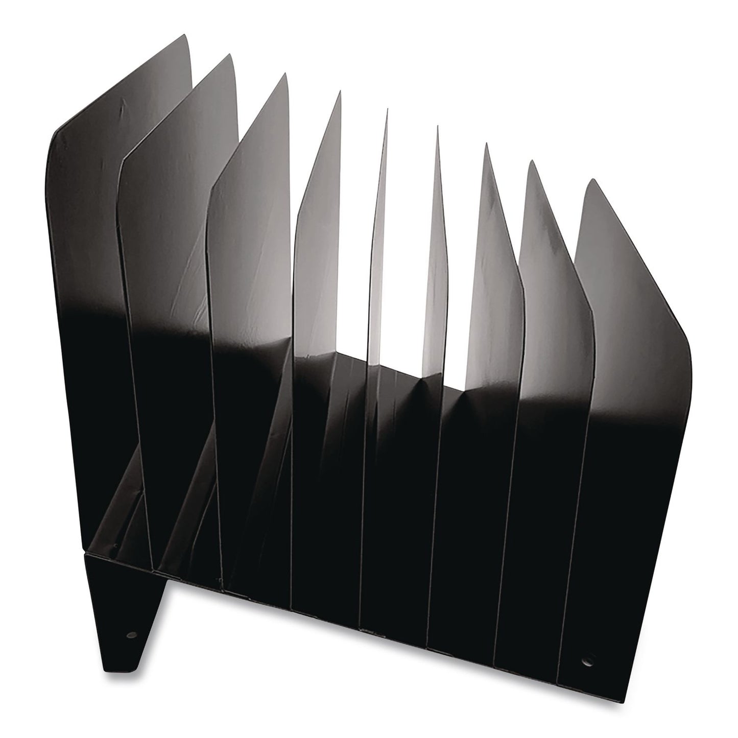 Huron Steel Vertical File Organizer, Inclined, 8 Sections, Letter Size Files, 9.75 x 11 x 10, Black (CTXHASZ0156)