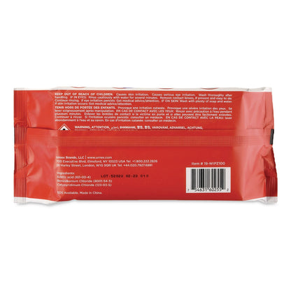Urnex® Cafe Wipz Coffee Equipment Cleaning Wipes, 100 Wipes/Bag, 12 Bags/Carton (URNUBI60255)