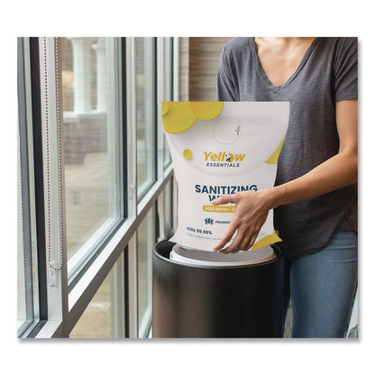 Gritt Commercial Yellow Essentials Sanitizing Wipes, 5 x 8, Unscented, White, 2,000 Wipes (GCEYE0012000)