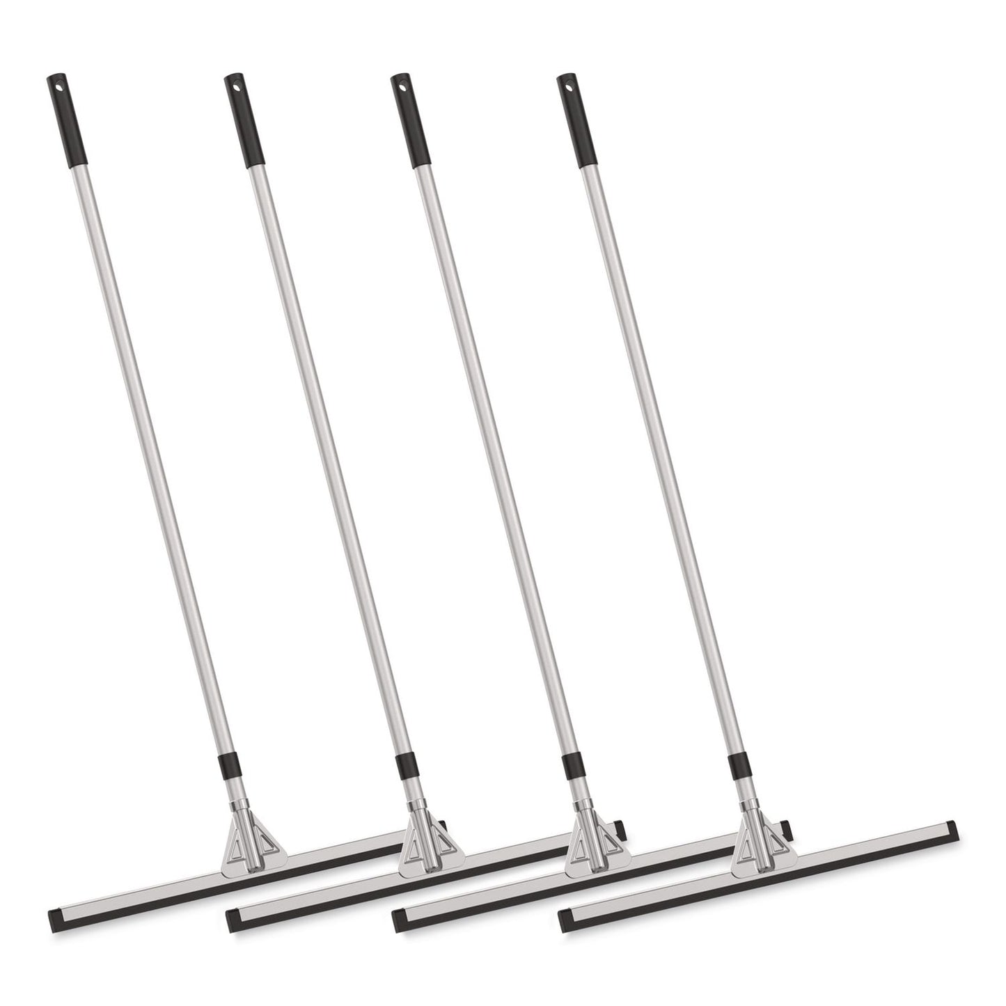 Gritt Commercial Double Neoprene Foam Floor Squeegee with 72" Aluminum Telescopic Handle, 30" Wide Blade, 4/Kit (GCEGRI156T4PK)