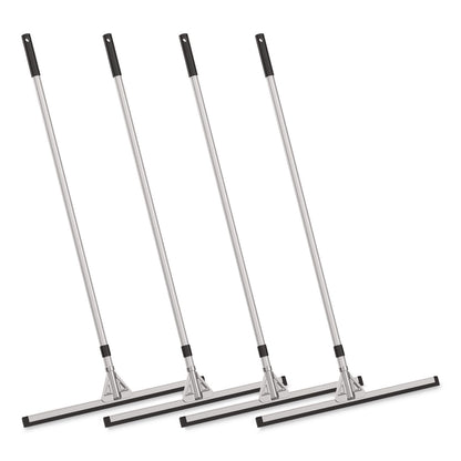Gritt Commercial Double Neoprene Foam Floor Squeegee with 72" Aluminum Telescopic Handle, 30" Wide Blade, 4/Kit (GCEGRI156T4PK)