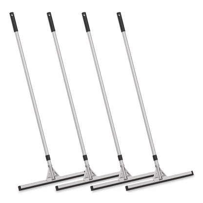 Gritt Commercial Double Neoprene Foam Floor Squeegee with 72" Aluminum Telescopic Handle, 22" Wide Blade, 4/Kit (GCEGRI152T4PK)
