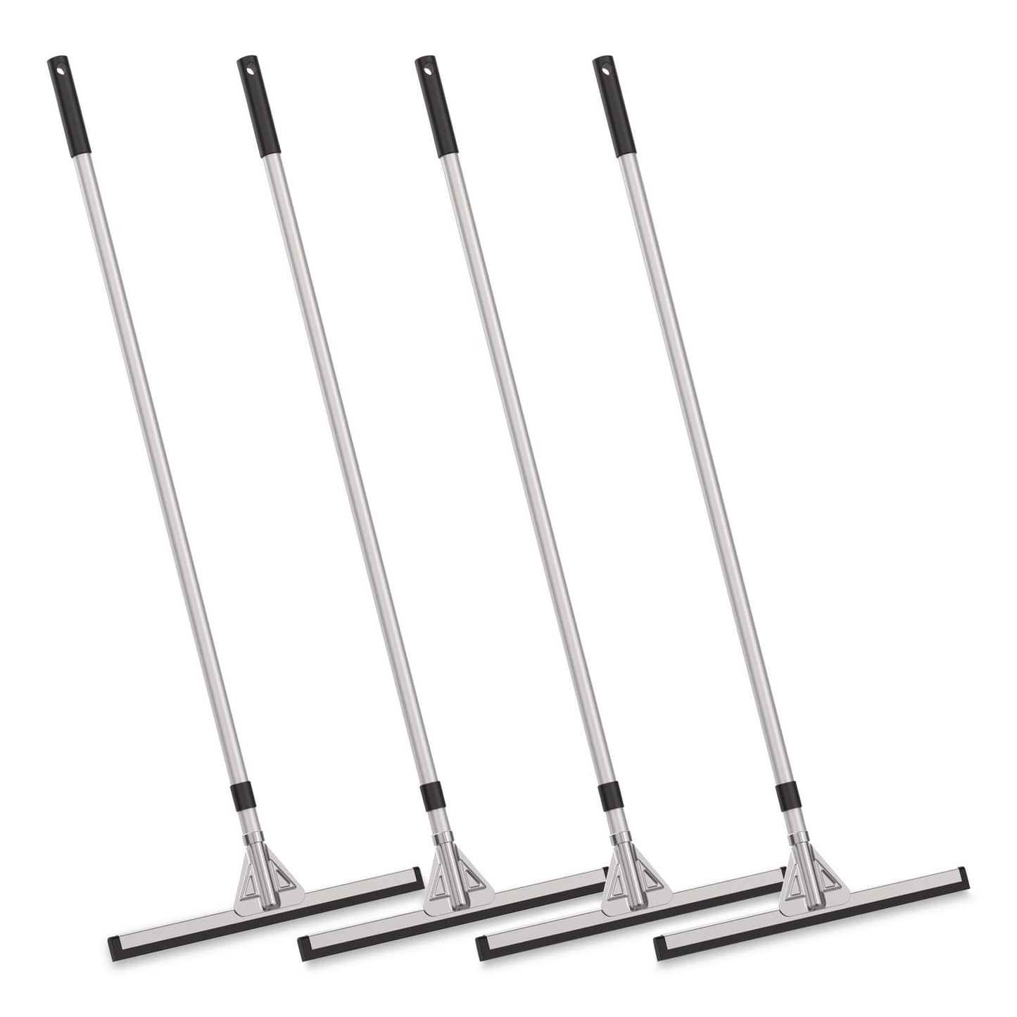 Gritt Commercial Double Neoprene Foam Floor Squeegee with 72" Aluminum Telescopic Handle, 18" Wide Blade, 4/Kit (GCEGRI148T4PK)