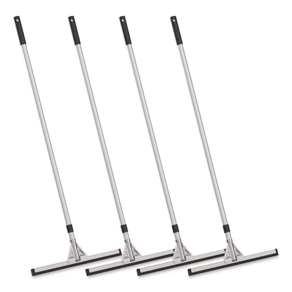 Gritt Commercial Double Neoprene Foam Floor Squeegee with 72" Aluminum Telescopic Handle, 18" Wide Blade, 4/Kit (GCEGRI148T4PK)