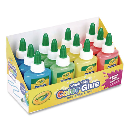 Crayola® Washable Assorted Color Glue, 3 oz, 12/Pack (CYO699100)