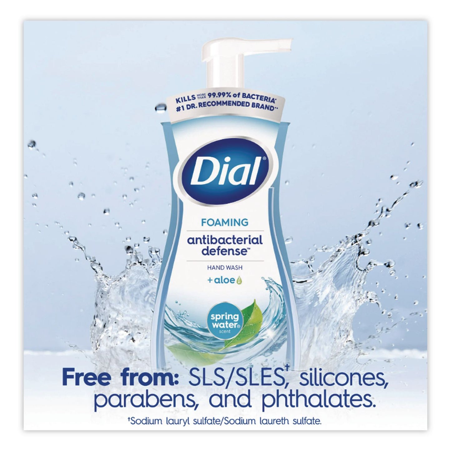 Dial® Antibacterial Foaming Hand Wash, Spring Water Scent, 7.5 oz (DIA05401)