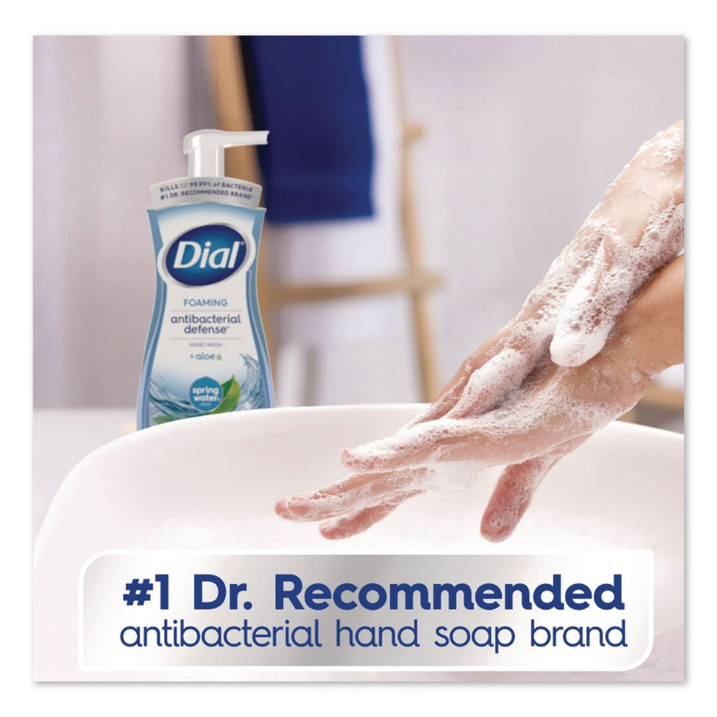 Dial® Antibacterial Foaming Hand Wash, Spring Water Scent, 7.5 oz (DIA05401)