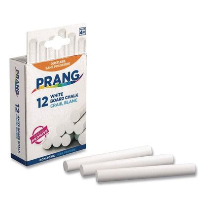 Prang® Hygieia Dustless Board Chalk, 3.25" x 0.38' Diameter, White, 12/Box (DIX31144)