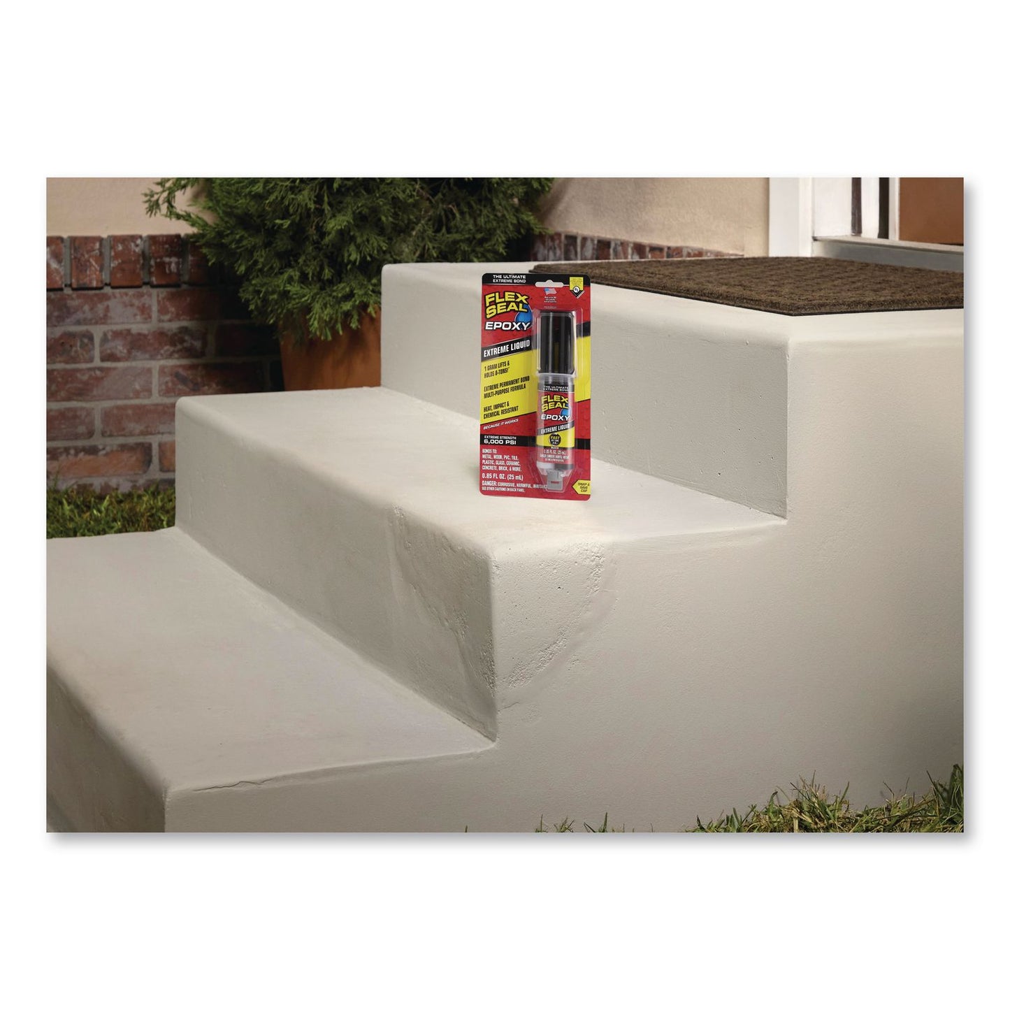 Flex Seal Products® Flex Epoxy Extreme Liquid, Two-Part Syringe, 0.8 oz, Dries Black, 8/Carton (FSGEFSBLKR25)
