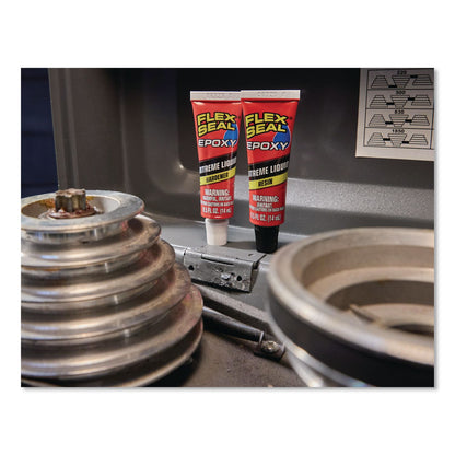 Flex Seal Products® Flex Epoxy Extreme Liquid, Two Tube Set, 1 oz, Dries Black, 8/Carton (FSGEFSBLKR2X15)