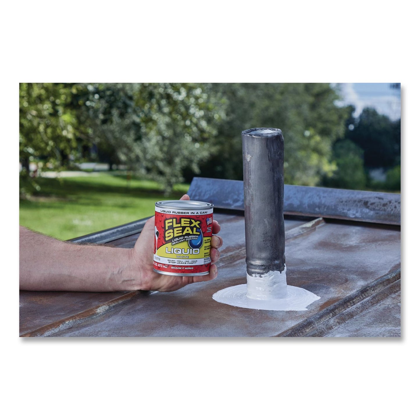 Flex Seal Products® Flex Seal Liquid Rubber Sealant Coating Liquid, 16 oz Can, Dries White, 6/Carton (FSGLFSWHTR16)