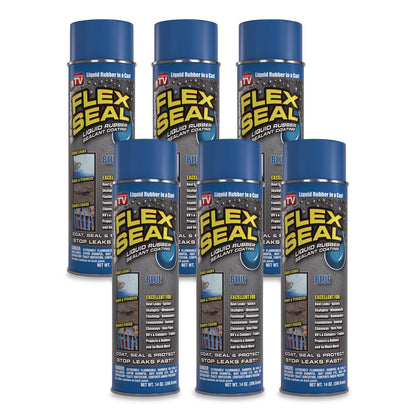 Flex Seal Products® Flex Seal Liquid Rubber Sealant Coating Aerosol, 14 oz Aerosol Can, Dries Blue, 6/Carton (FSGFSBLUR20)