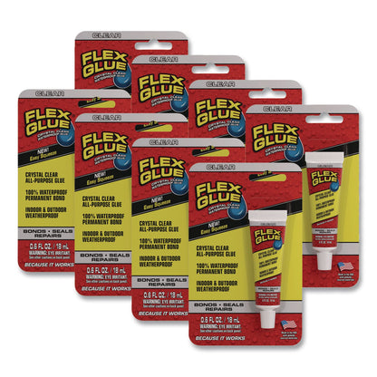 Flex Seal Products® Crystal Clear All-Purpose Glue, 0.6 oz, Dries Clear, 8/Carton (FSGGFSCLRMINI8)