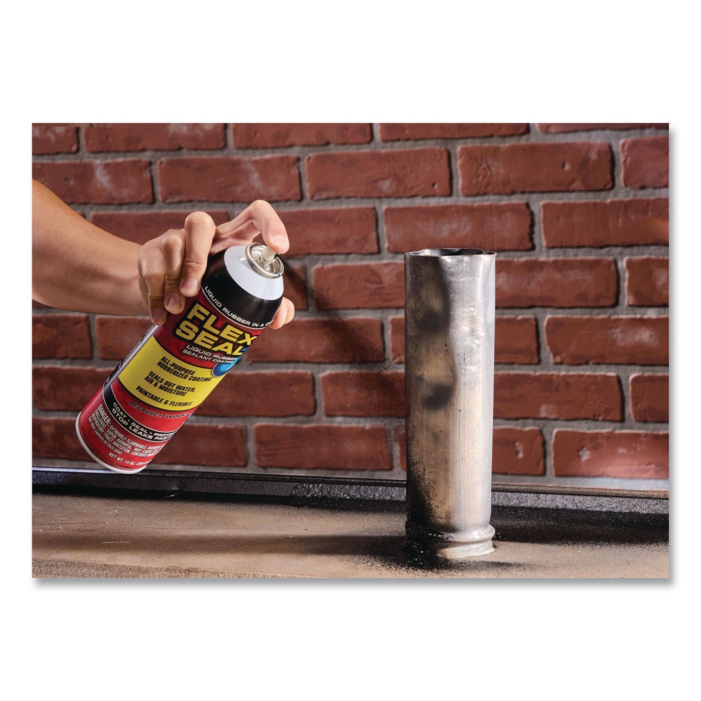Flex Seal Products® Flex Seal Liquid Rubber Sealant Coating Aerosol, 14 oz Aerosol Can, Dries Black, 6/Carton (FSGFSR20)