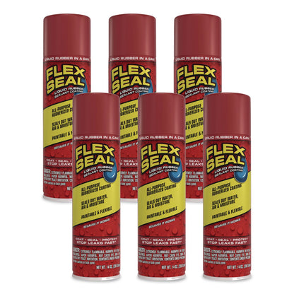 Flex Seal Products® Flex Seal Liquid Rubber Sealant Coating Aerosol, 14 oz Aerosol Can, Dries Red, 6/Carton (FSGFSREDR20)