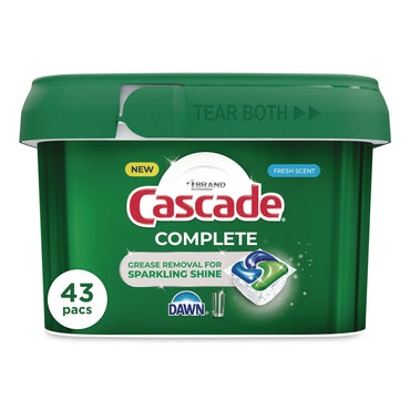 Cascade® ActionPacs, Fresh Scent, 22.5 oz Tub, 43/Tub, 6 Tubs/Carton (PGC21700)