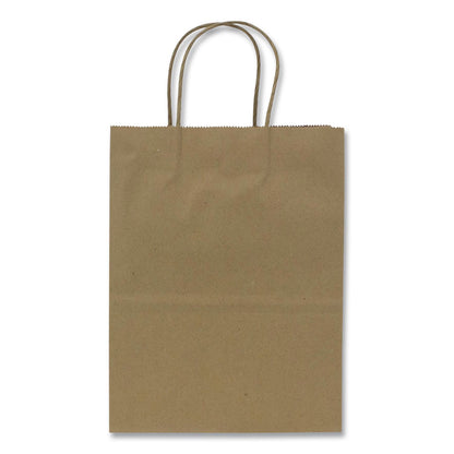 Karat® Paper Shopping Bag, Rope Handles, Small Size, 8.1 x 4.5 x 10.6, Kraft, 250/Carton (KRTFPSB100)