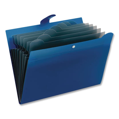 Pendaflex® Seven-Pocket Expanding File, 1" Expansion, 7 Sections, Snap Closure, 1/7-Cut Tabs, Letter Size, Blue (GLW89551BLU)