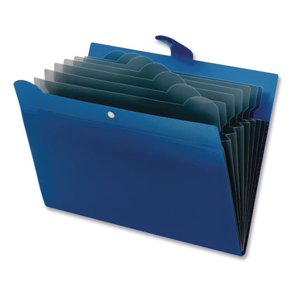 Pendaflex® Seven-Pocket Expanding File, 1" Expansion, 7 Sections, Snap Closure, 1/7-Cut Tabs, Letter Size, Blue (GLW89551BLU)