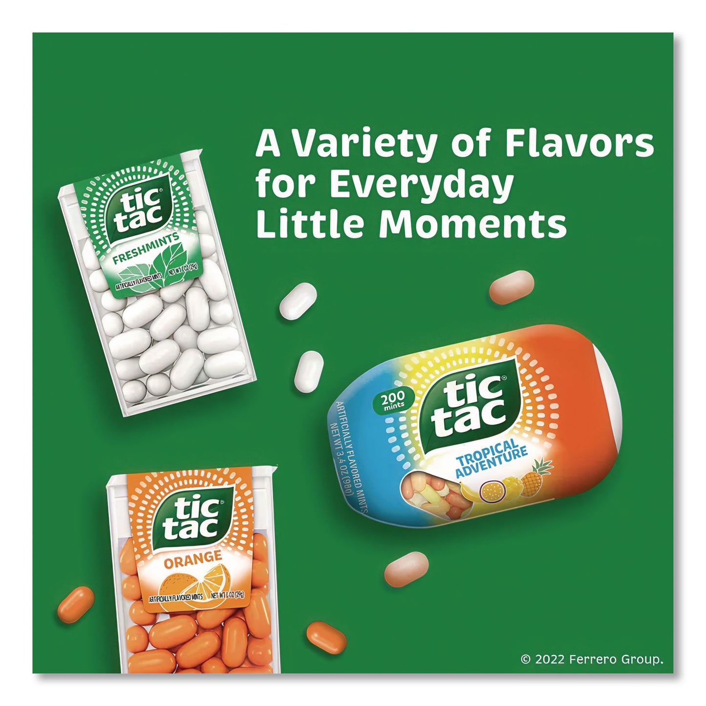 Tic Tac® Breath Mints, Freshmint, 1 oz Bottle, 12 Bottles/Box (TICFEU00771)