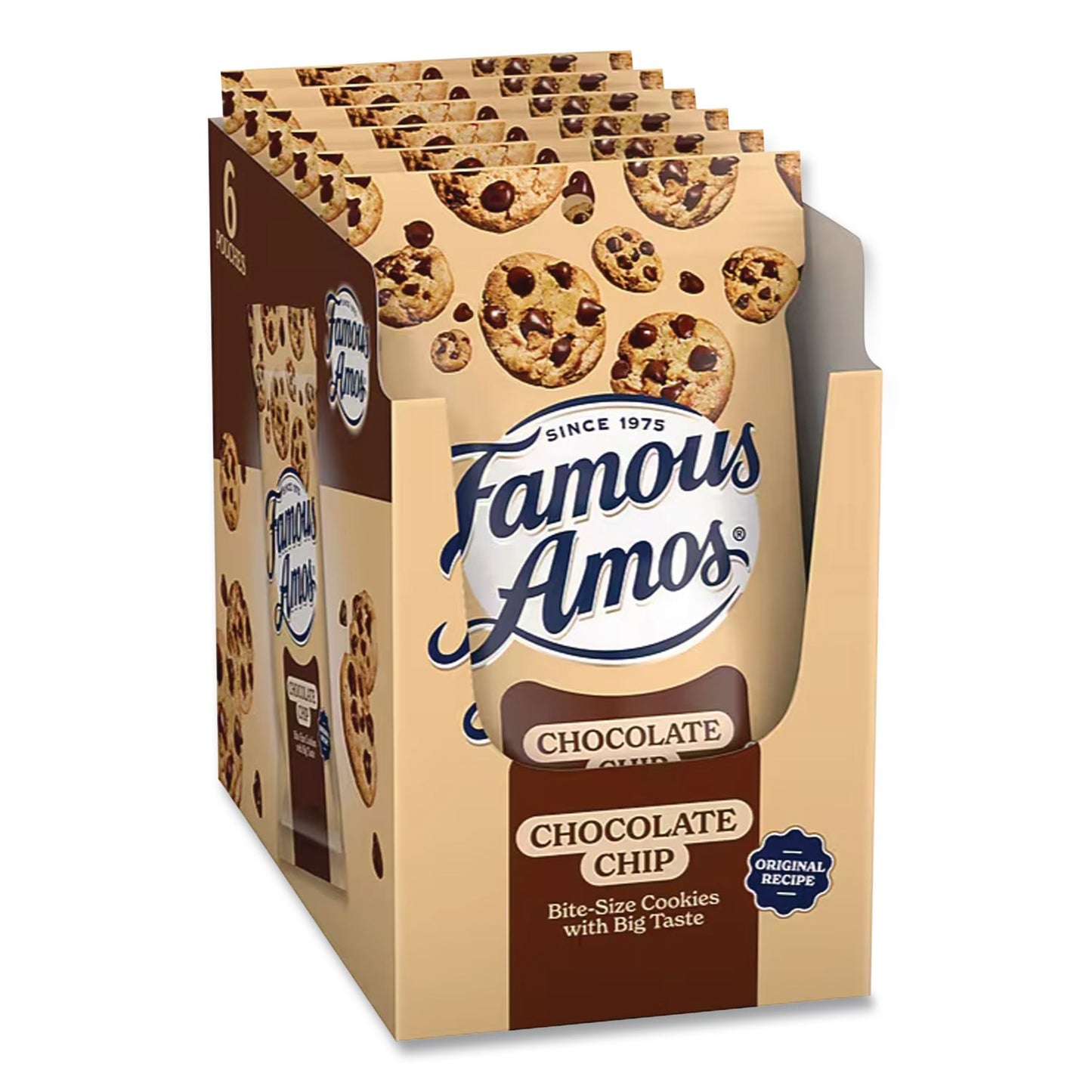 Famous Amos® Cookies, Original Recipe Chocolate Chip, 2 oz Bag, 6/Box (FER05907)