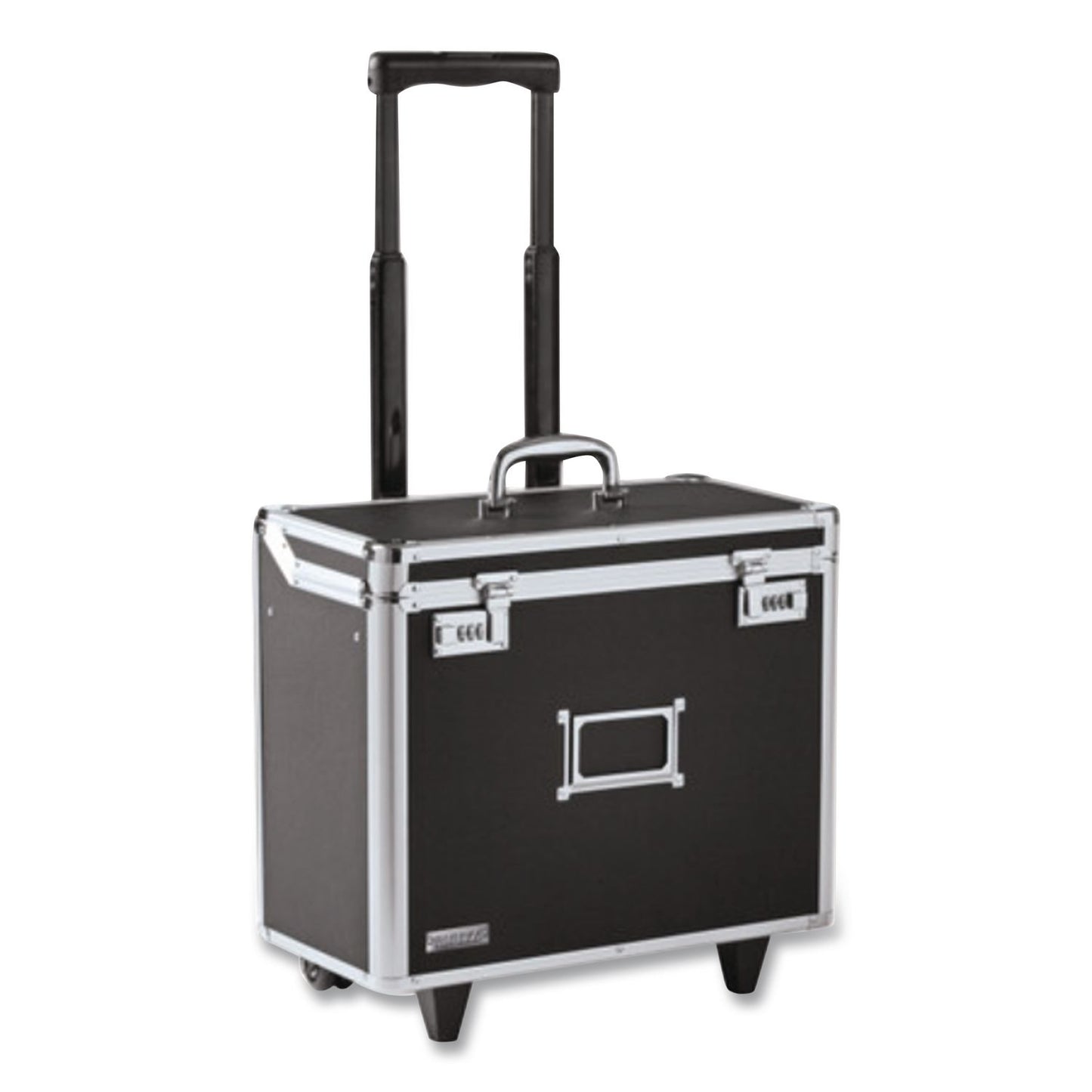 Vaultz® Locking Mobile Rolling Business Case, Fits Devices Up to 16", Aluminum/Chrome/Fiberboard, 10 x 16 x 15, Black (IDEVZ00194)
