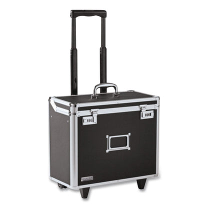Vaultz® Locking Mobile Rolling Business Case, Fits Devices Up to 16", Aluminum/Chrome/Fiberboard, 10 x 16 x 15, Black (IDEVZ00194)