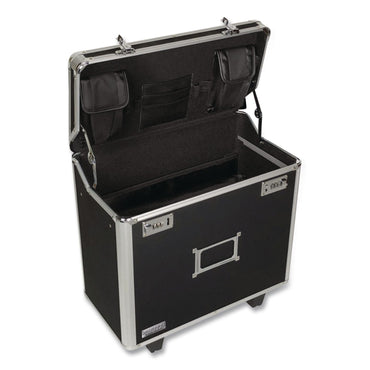 Vaultz® Locking Mobile Rolling Business Case, Fits Devices Up to 16", Aluminum/Chrome/Fiberboard, 10 x 16 x 15, Black (IDEVZ00194)