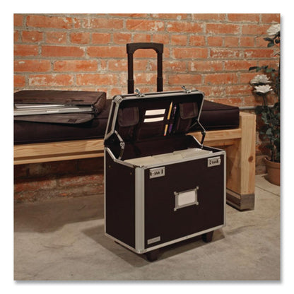 Vaultz® Locking Mobile Rolling Business Case, Fits Devices Up to 16", Aluminum/Chrome/Fiberboard, 10 x 16 x 15, Black (IDEVZ00194)