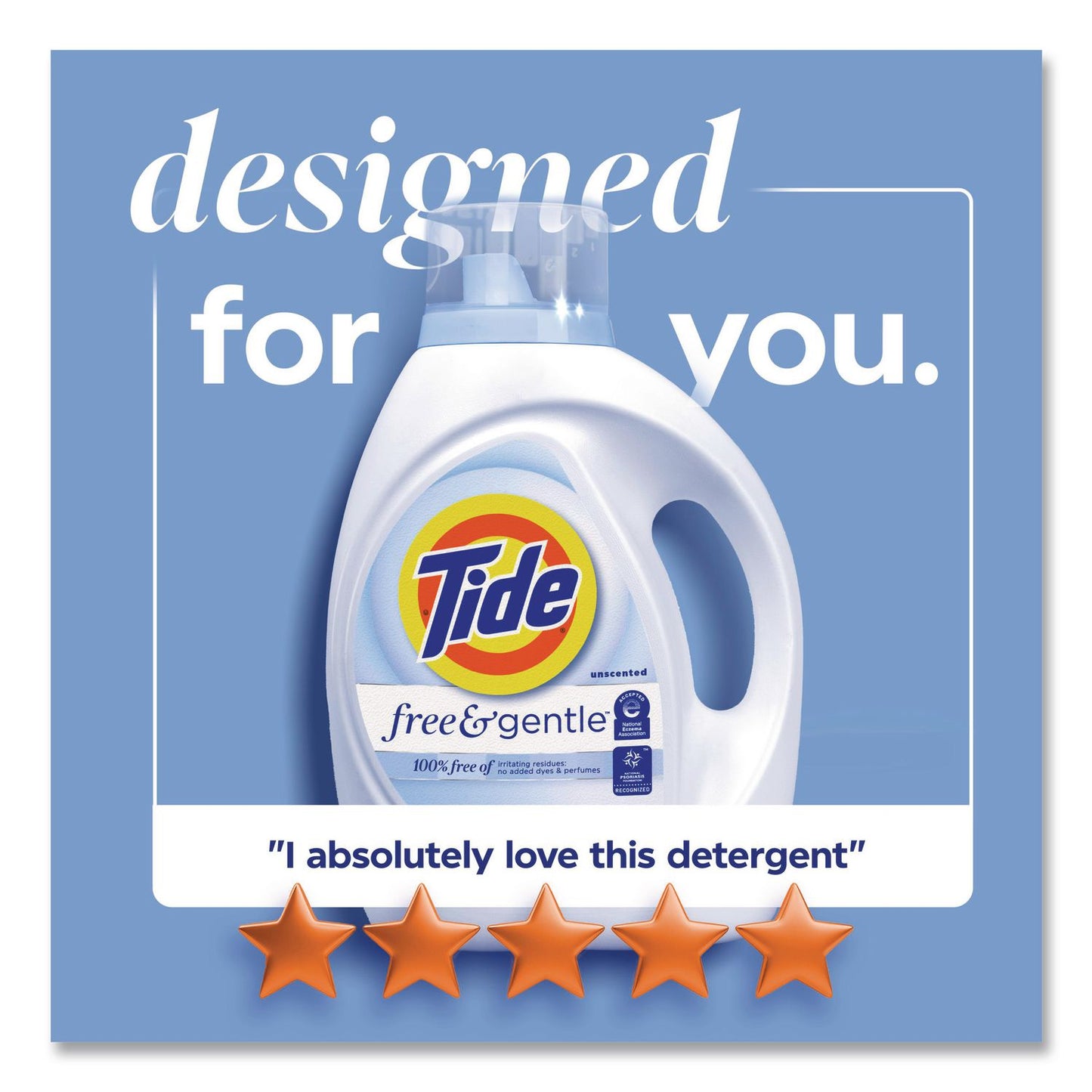 Tide® Free and Gentle Liquid Laundry Detergent, HE Compatible, 58 Loads, 77 oz Bottle, 4/Carton (PGC23745)