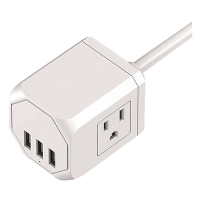 LAX Gadgets 3-Outlet 3-USB Port Surge Protector, 3 AC Outlets/3 USB Ports, 5 ft Cord, White (LXGOUT3X3WH)