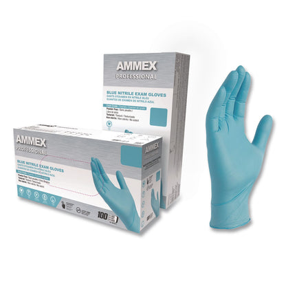 AMMEX® Professional Nitrile Exam Gloves, Powder-Free, X-Small, 3 mil Thick, 9.5" Long, Light Blue, 100/Box (AXCAPFN40100)