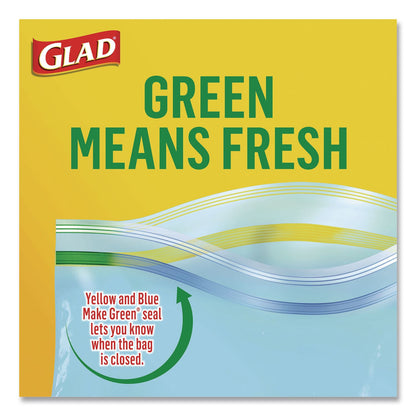 Glad® Zipper Food Storage Plastic Bags, Gallon Size, 10.75 x 10.38, Clear, 15 Bags (CLO57034EA)