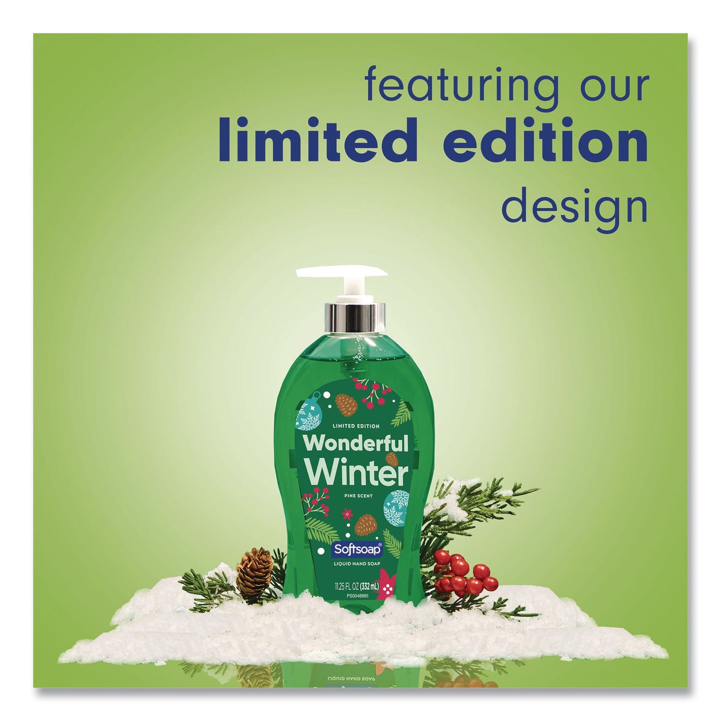 Softsoap® Limited Edition Wonderful Winter Liquid Hand Soap, Pine Scent, 11.25 oz Pump Bottle (CPC61023766)