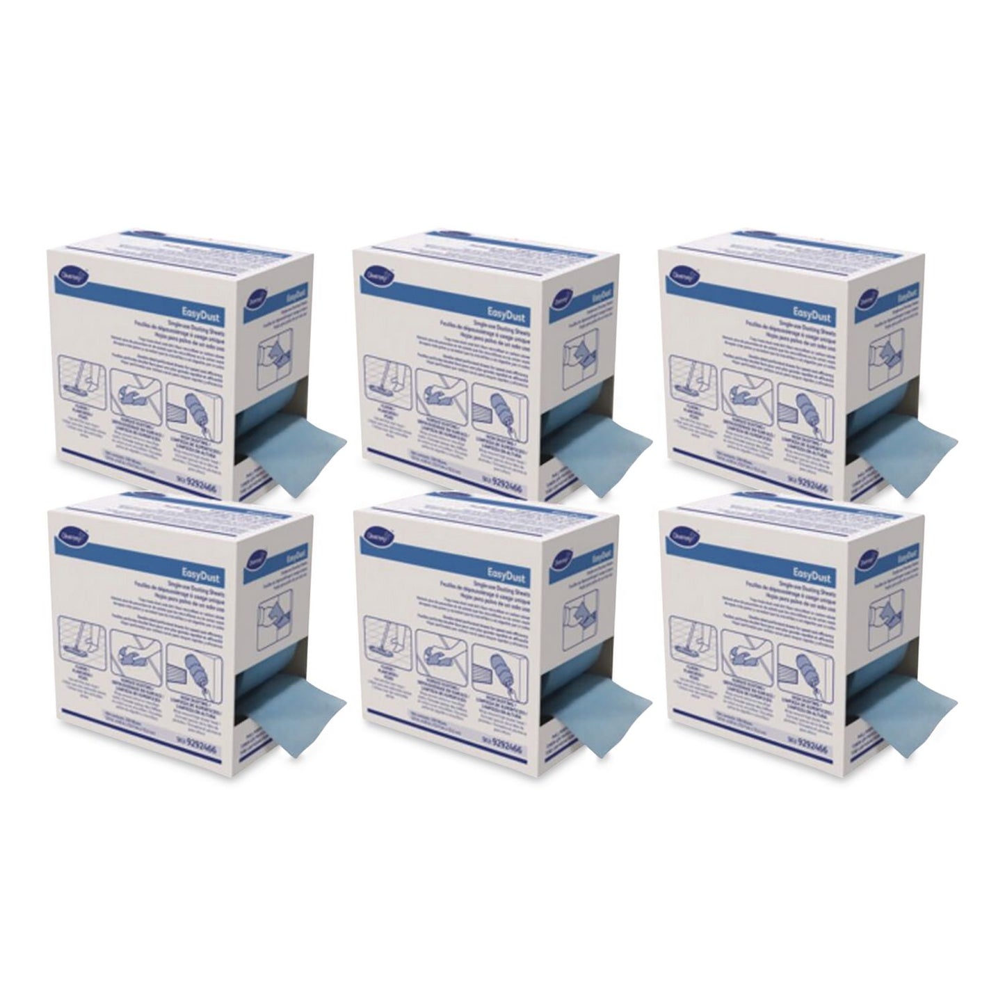 Diversey™ EasyDust Single-Use Dusting Sheets, 5 x 6, 250 Dusters/Box, 6 Boxes/Carton (DVO9292466)