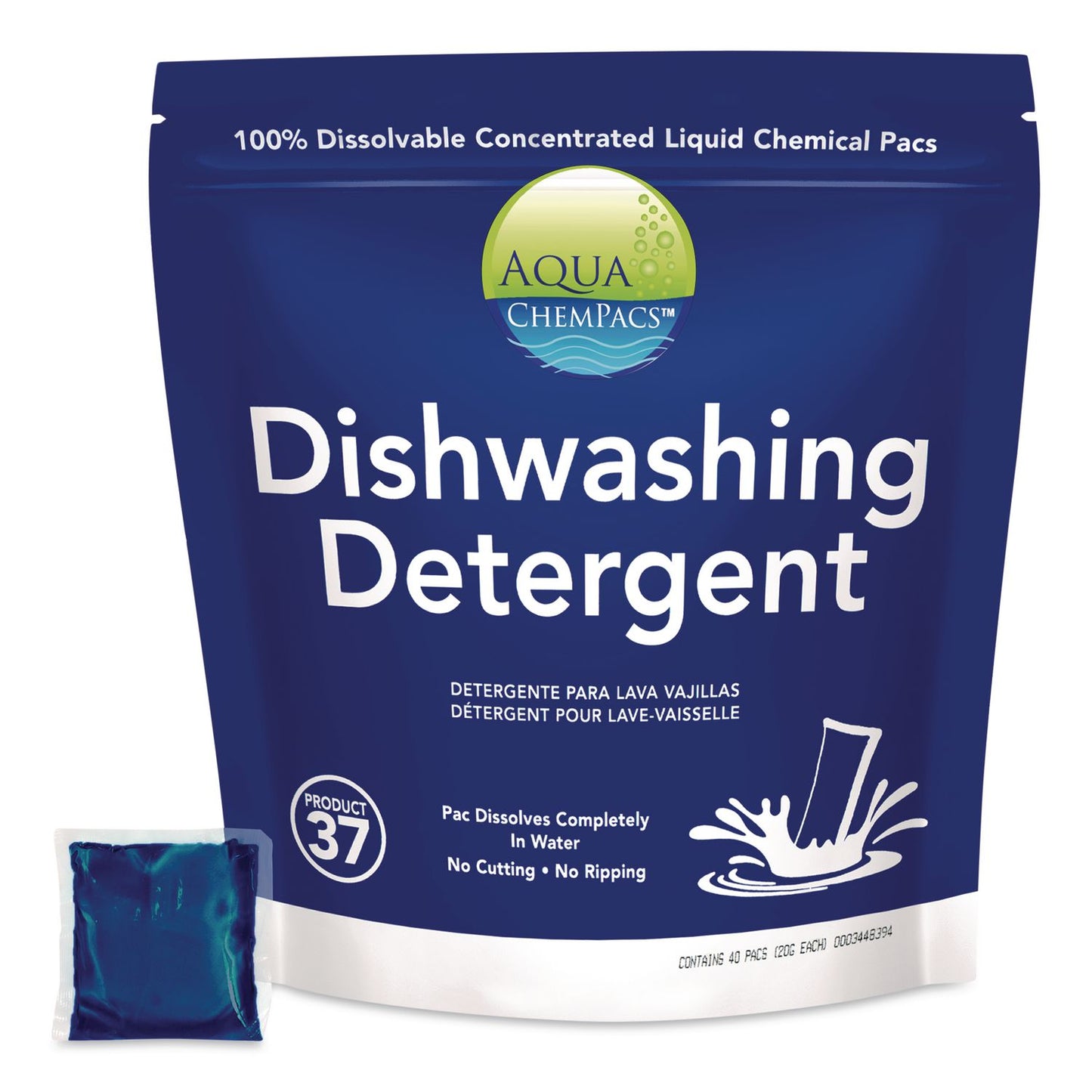 Diversey™ Aqua ChemPacs Dishwashing Detergent, Fresh Citrus Scent, 40 ChemPacs (DVO9320847)