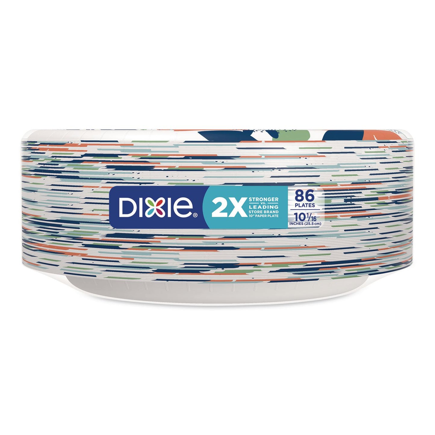 Dixie® Paper Plates with Soak-Proof Shield, 10" dia, Multicolor, 86/Pack (DXE15740)