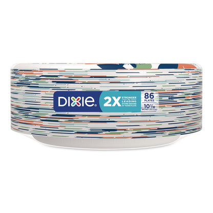 Dixie® Paper Plates with Soak-Proof Shield, 10" dia, Multicolor, 86/Pack (DXE15740)