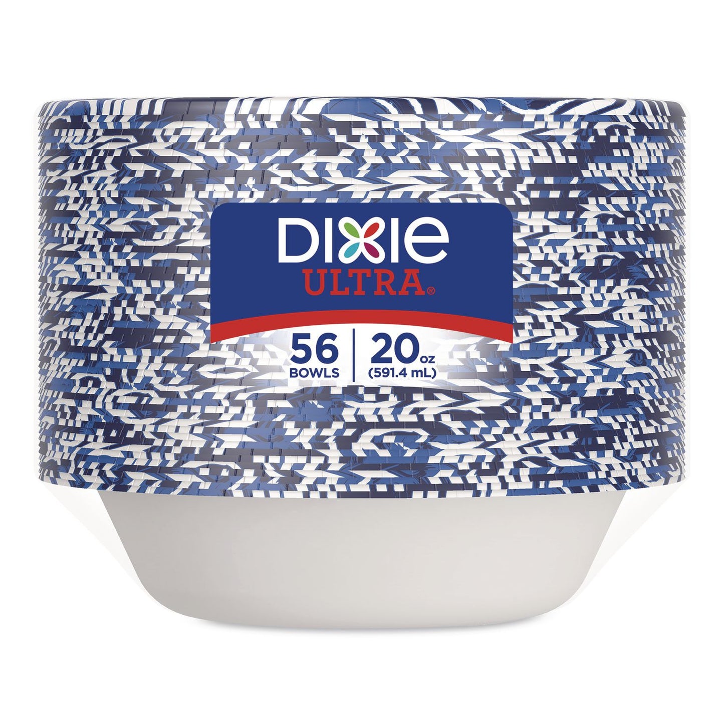 Dixie® Ultra® Paper Bowls, 20 oz, Blue/Black/White, 56/Pack (DXE15810)