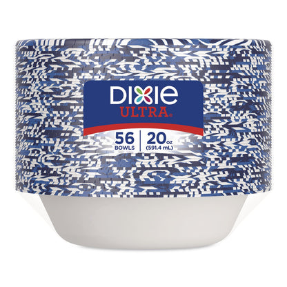 Dixie® Ultra® Paper Bowls, 20 oz, Blue/Black/White, 56/Pack (DXE15810)