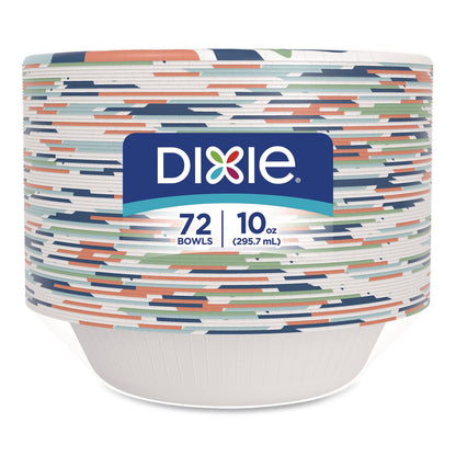 Dixie® Paper Bowls with Soak Proof Shield, 10 oz, Multicolor, 72/Pack (DXE15981)