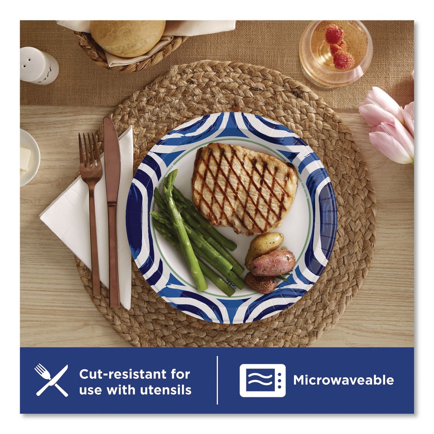 Dixie® Ultra® Paper Plate with Flex-Proof Technology, 10" dia, Multicolor, 64/Pack (DXE16525)
