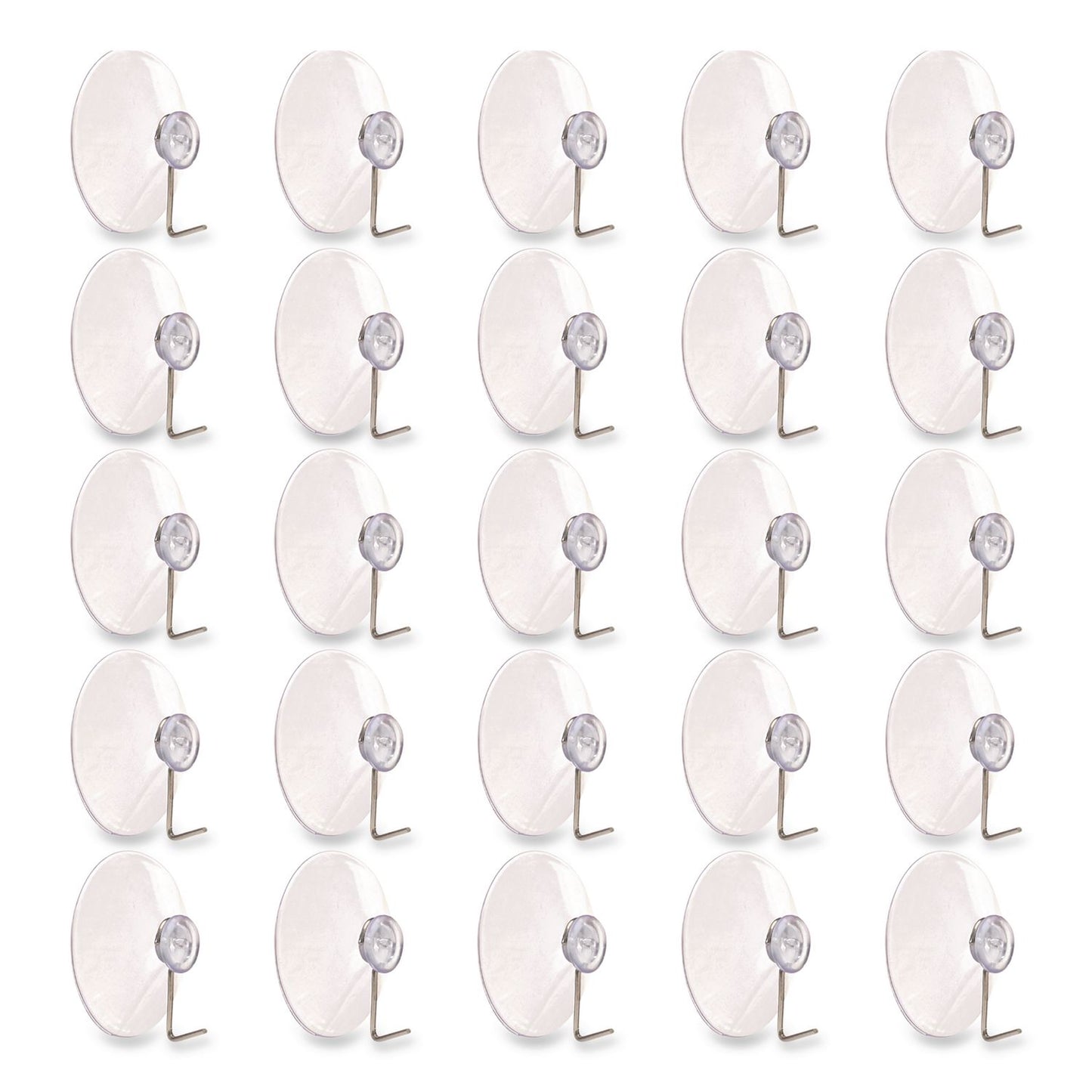 Excello Global Products® Suction Cup Hooks, Metal Silver Hook, 25/Pack (EXOSC25PK)